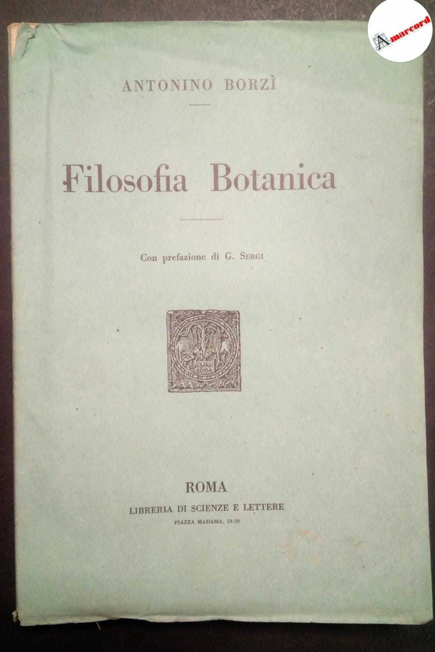 Borzì Antonino, Filosofia botanica, Bardi, 1920.