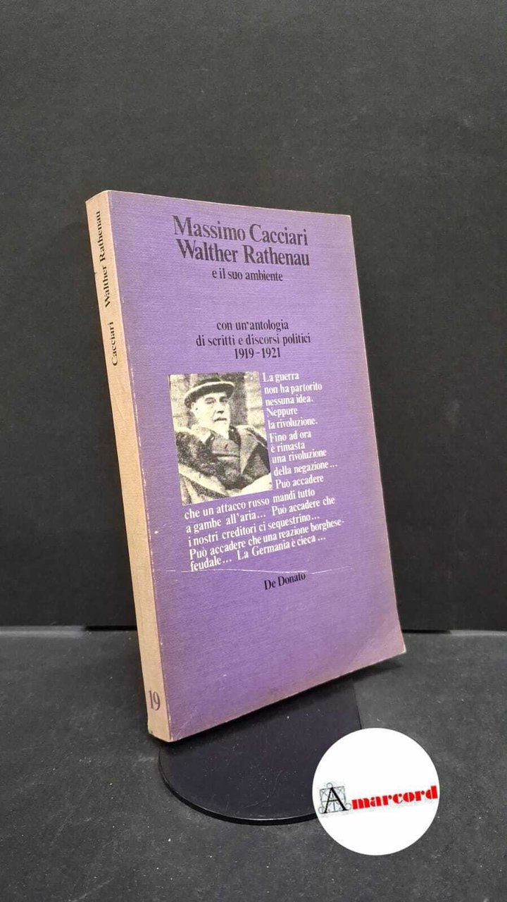 Cacciari, Massimo. , and Bertaggia, Michele. , Rathenau, Walther. , … | Immagine principale