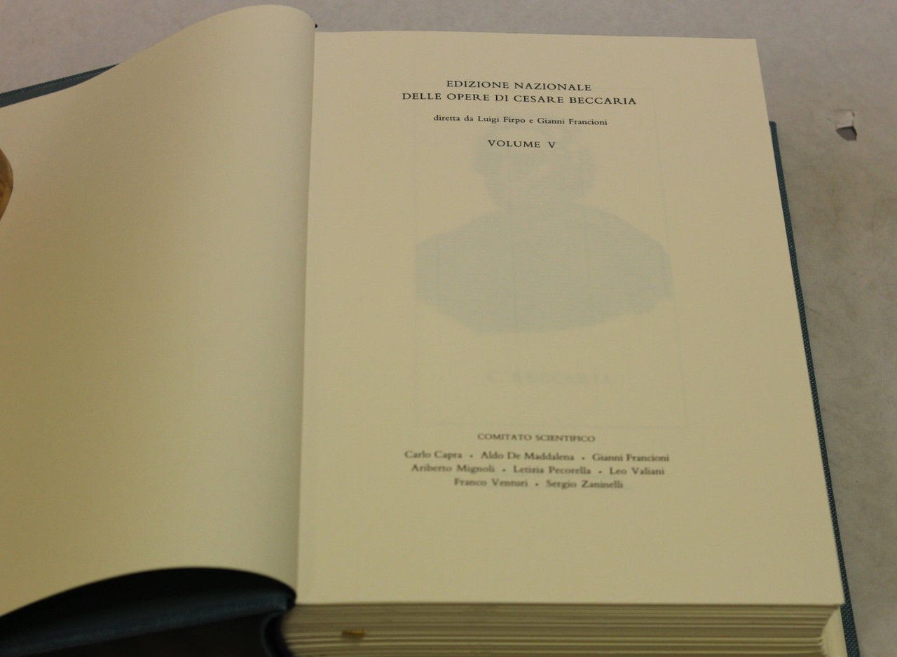 Cesare Beccaria. Opere V. Mediobanca. 1996-I. Con cofanetto