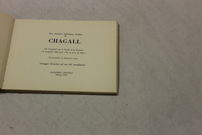 Chagall, Marc. , Cara, Domenico. Due momenti dell'opera grafica di …