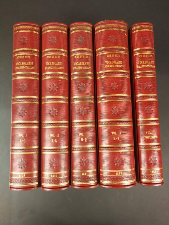 Cherubini Francesco. Vocabolario milanese-italiano. Milano, Regia Stamperia, 1839-1856. Il quinto … | Immagine Gallery 1