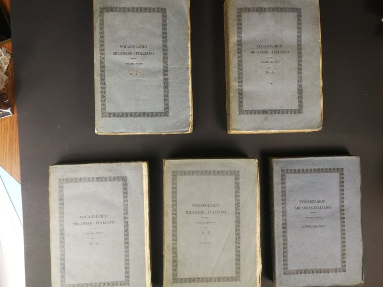 Cherubini Francesco. Vocabolario milanese-italiano. Milano, Regia Stamperia, 1839-1856. Il quinto …