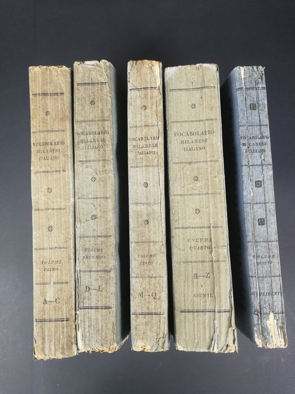 Cherubini Francesco. Vocabolario milanese-italiano. Milano, Regia Stamperia, 1839-1856. Il quinto …