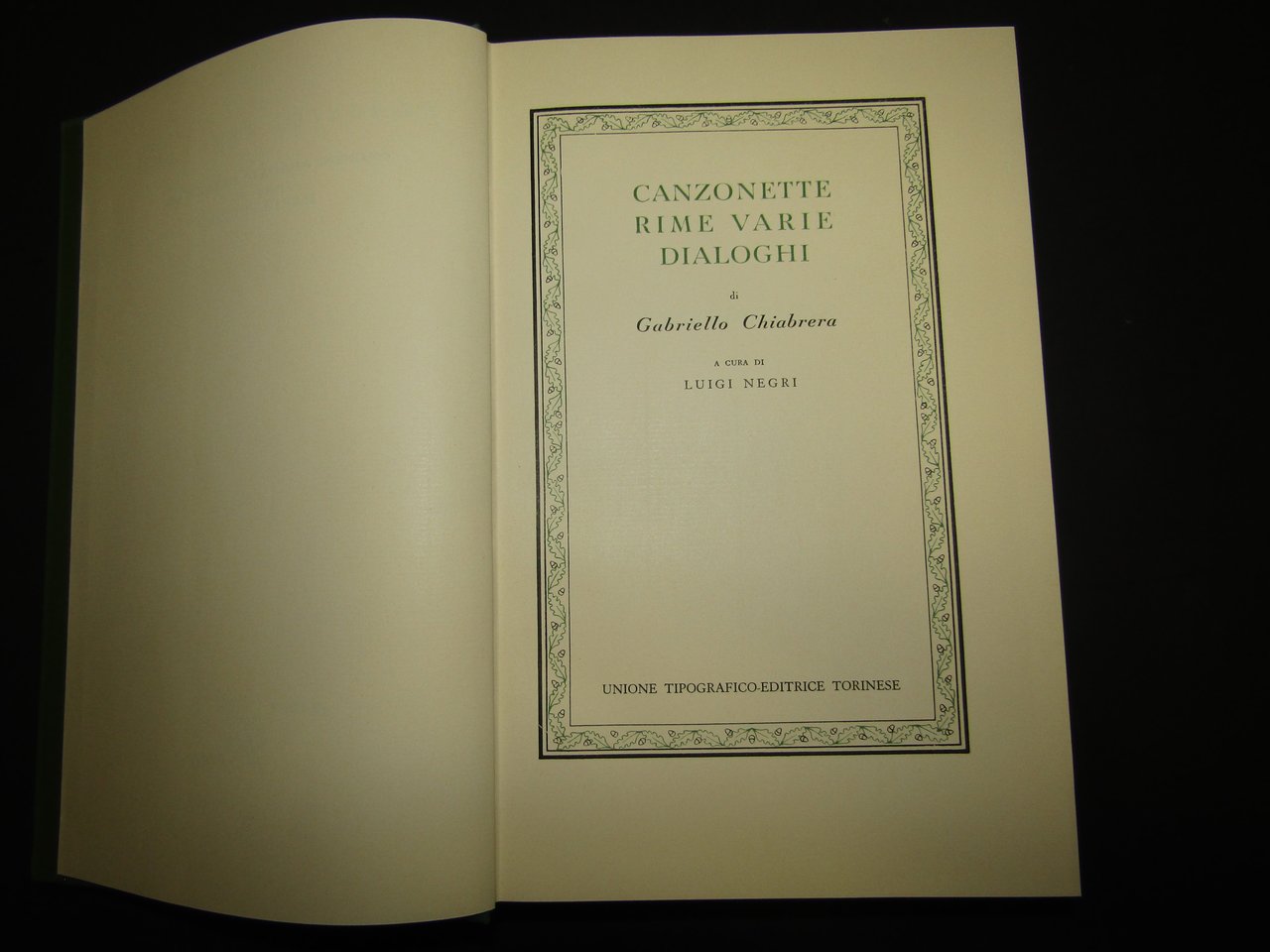 Chiabrera Gabriello. Canzonette rime varie dialoghi. a cura di Luigi …