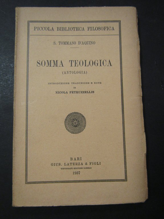 D'Aquino S.Tommaso. Somma teologica. Laterza. 1937
