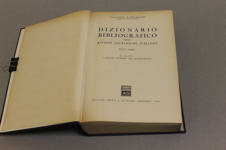 Dizionario bibliografico delle riviste giuridiche italiane 1957-1961