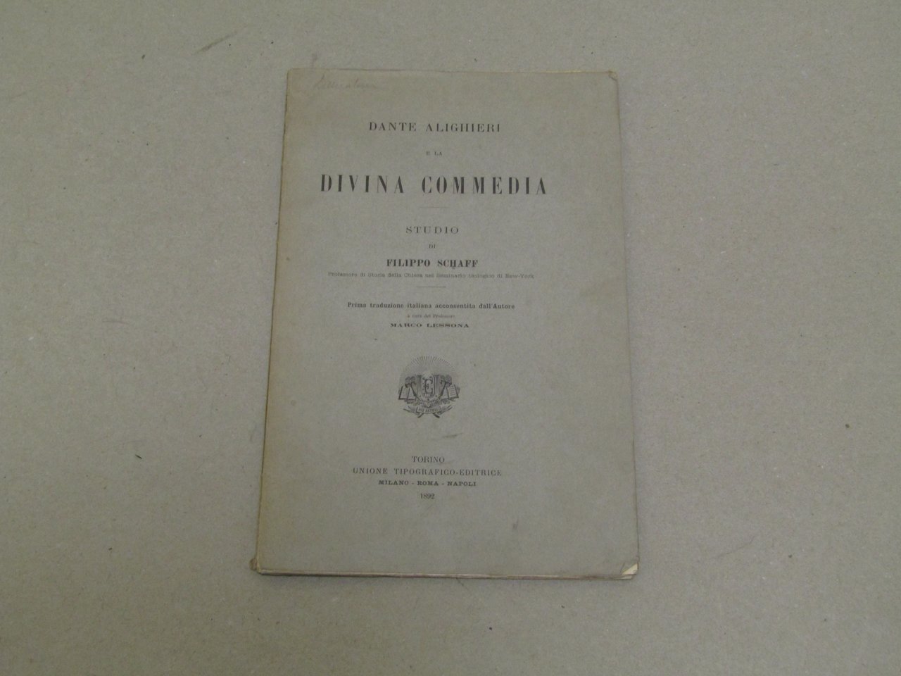 Filippo Schaff. Dante Alighieri e la Divina Commedia