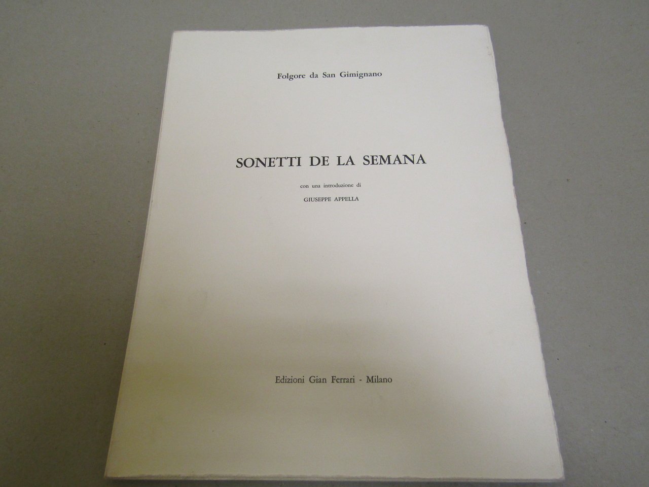 Folgore da San Gimignano. Sonetti de la semana