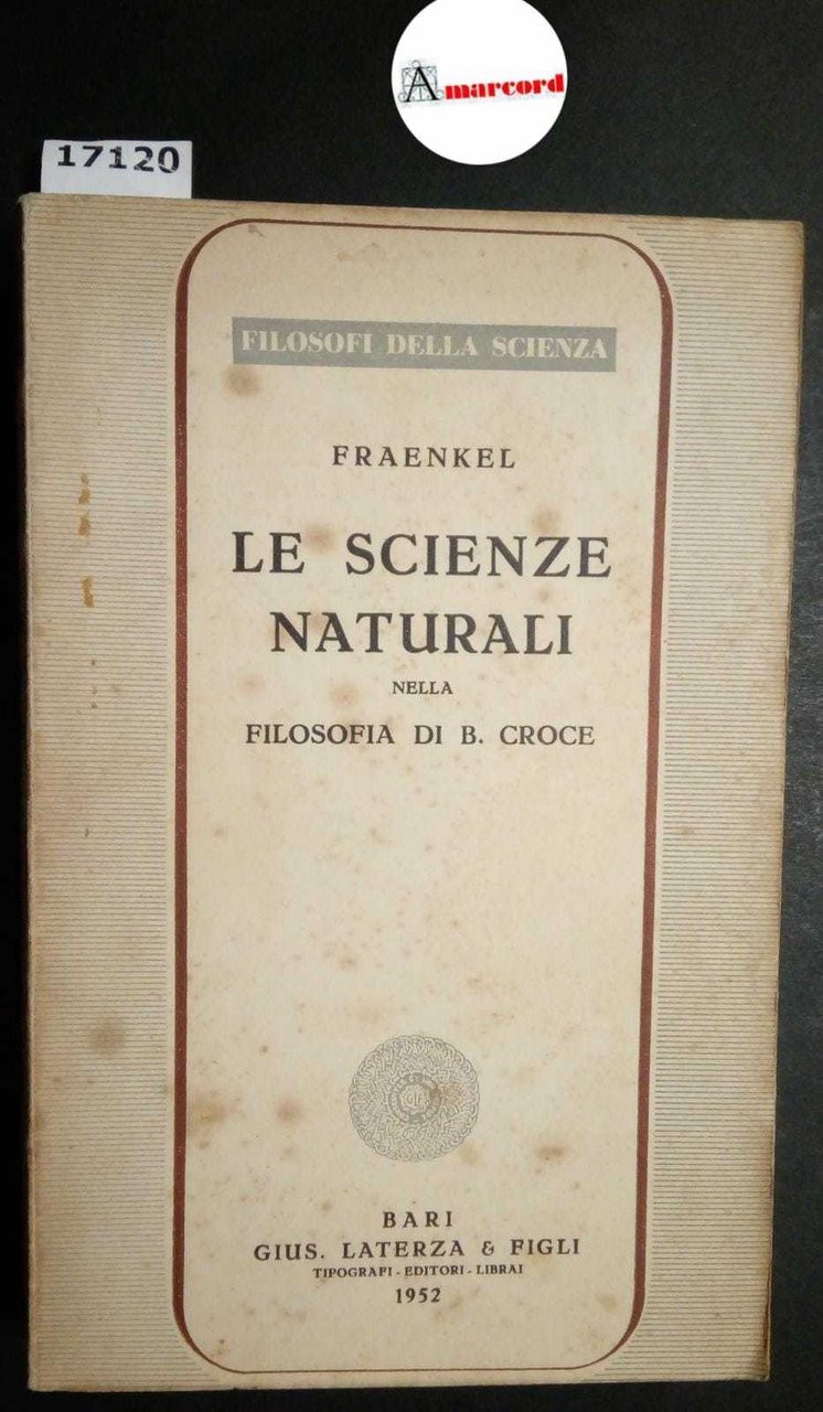 Fraenkel A. M., Le scienze naturali nella filosofia di B. … | Immagine principale