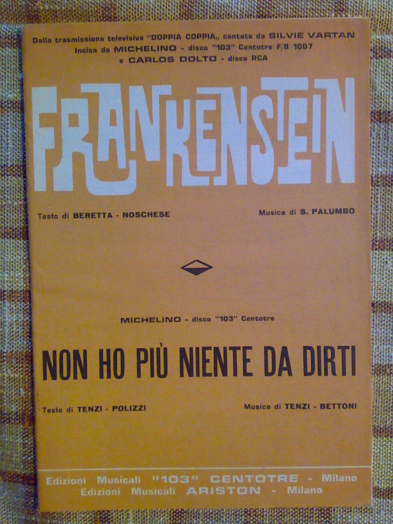 FRANKENSTEIN / NON HO PIÚ NIENTE DA DIRTI - 1969 | Immagine principale