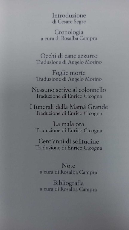 Gabriel Garcia Marquez. Opere narrative. Volume I e II. Mondadori. …