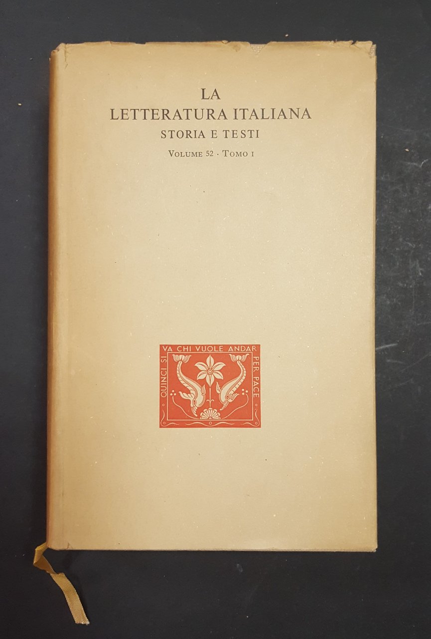 Giacomo Leopardi. Opere. Ricciardi. 1956. Tomo I