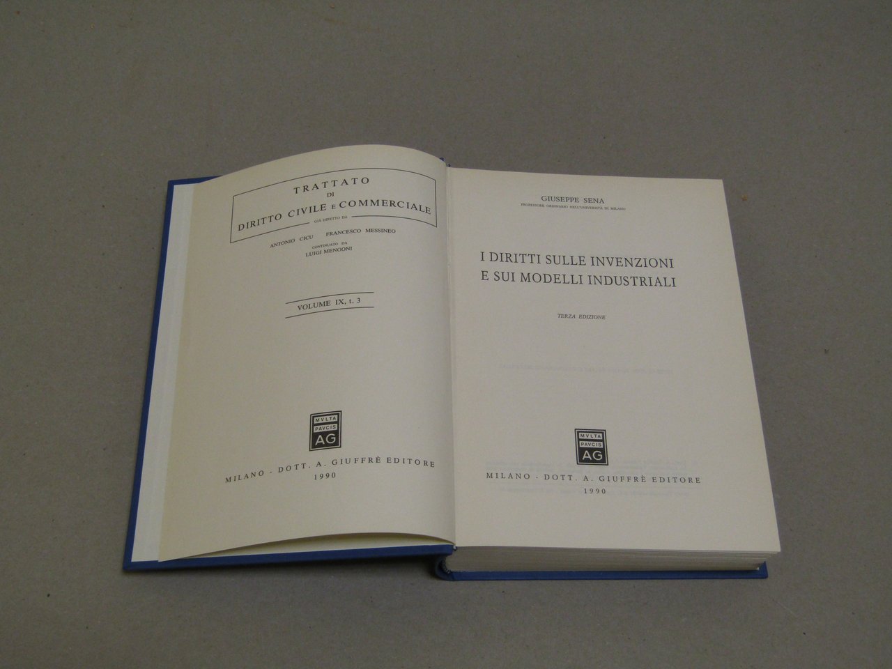 Giuseppe Sena. I diritti sulle invenzioni e sui modelli industriali