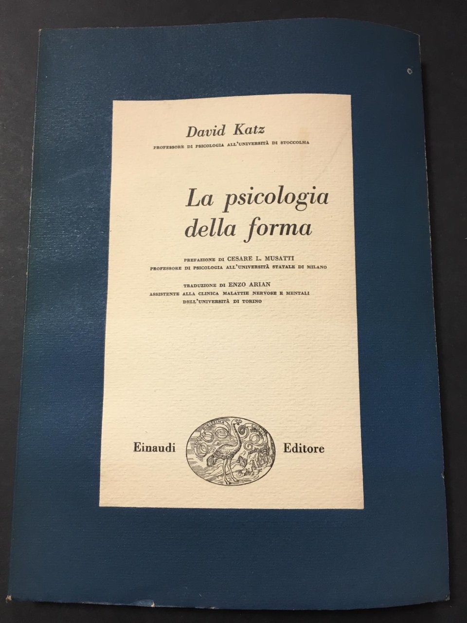 Katz David. La psicologia della forma. Einaudi. 1950 | Immagine principale