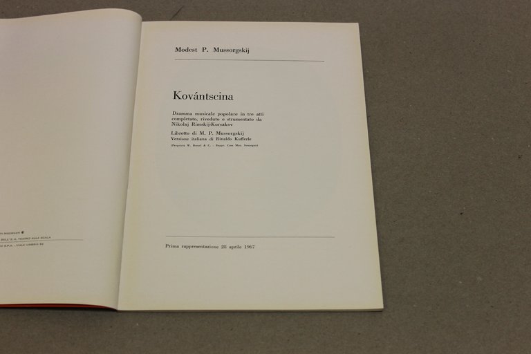 Kovàntscina - Teatro alla scala stagione lirica 1966-1967