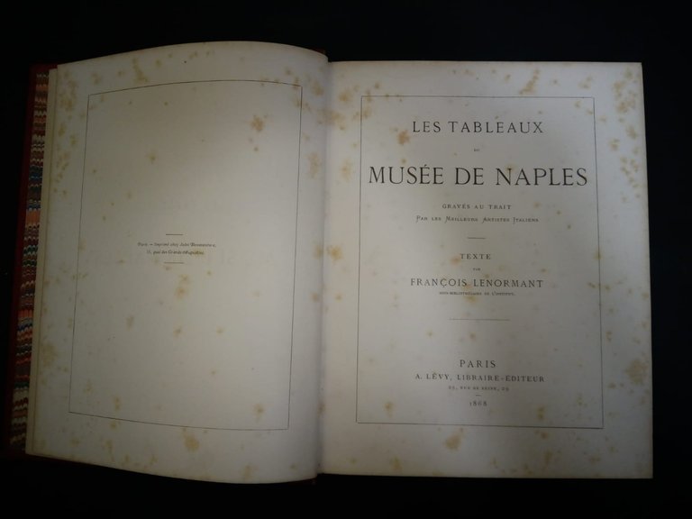 Lenormant Francois. Les tableaux du Musèe de Naples gravès au …