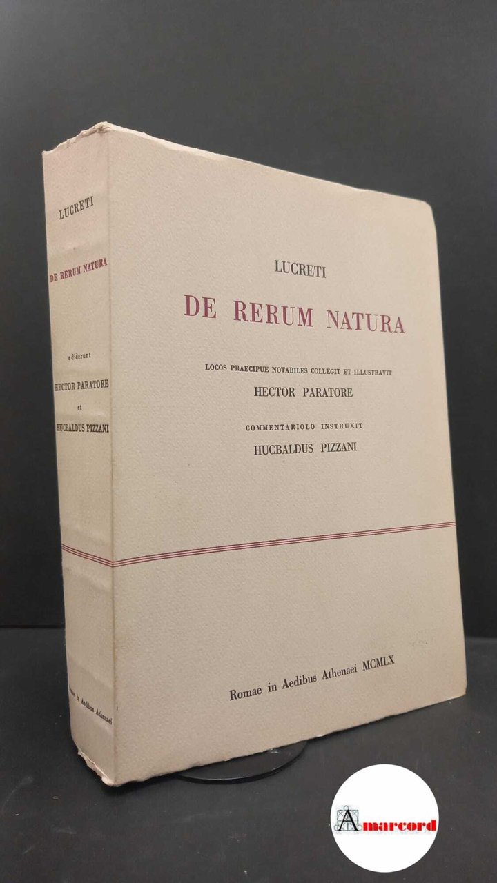 Lucretius Carus, Titus. , and Paratore, Ettore. , Pizzani, Ubaldo. …