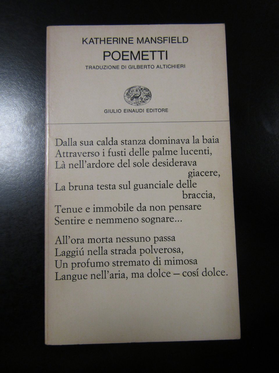 Mansfield Katherine. Poemetti. Einaudi 1980. | Immagine principale
