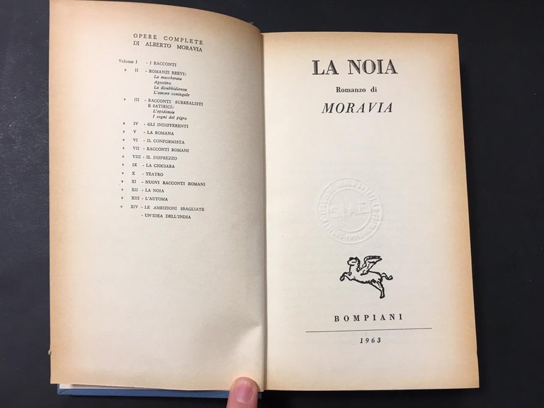 Moravia. La noia. Bompiani. 1963.