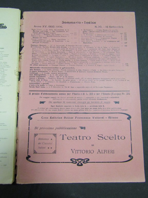 Natura ed arte. Rivista quindicinale illustrata. Anno XV. Num. 20. …