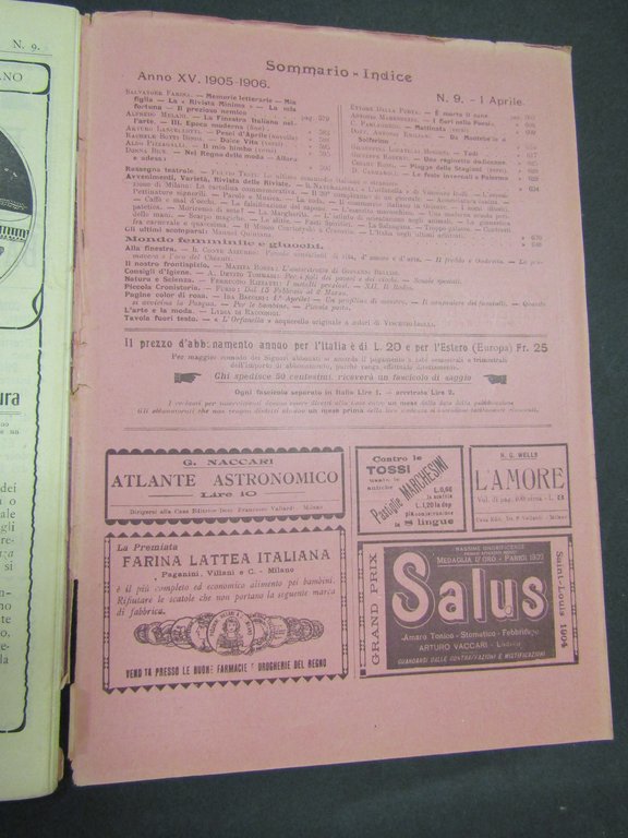 Natura ed arte. Rivista quindicinale illustrata. Anno XV. Num. 9. …