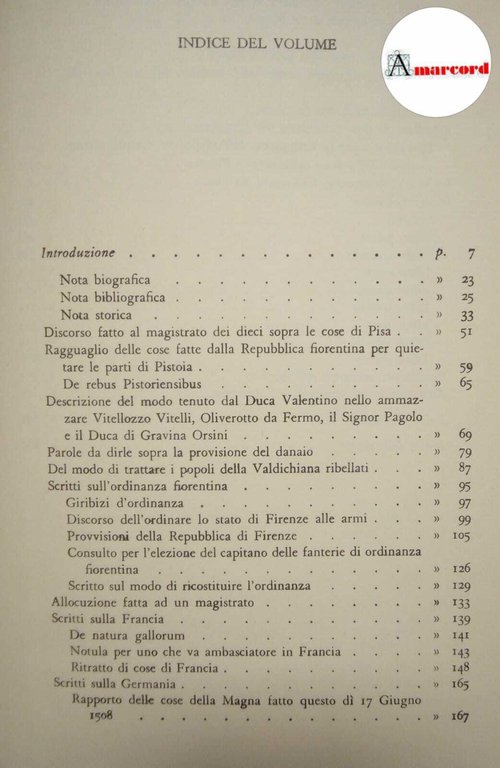 Niccolo Machiavelli. Opere. Utet. 1973. Vol. II | Immagine Gallery 2