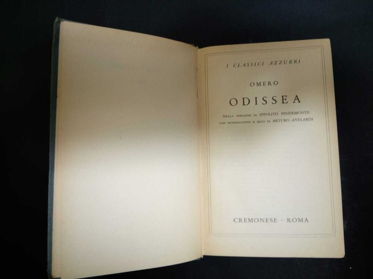 Omero. Odissea. Cremonese. 1955