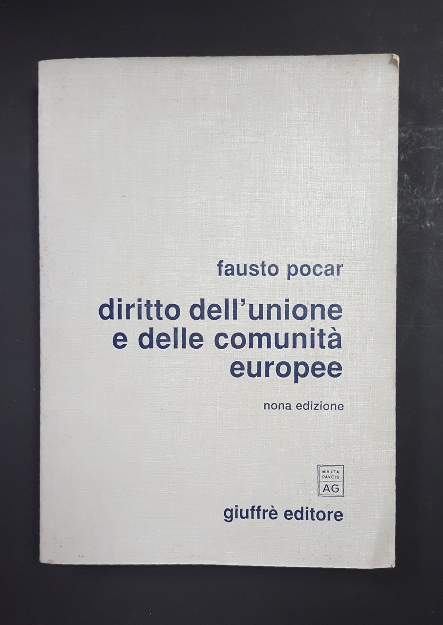 Pocar Fausto. Diritto dell'Unione e delle comunità europee. Giuffrè. 2004