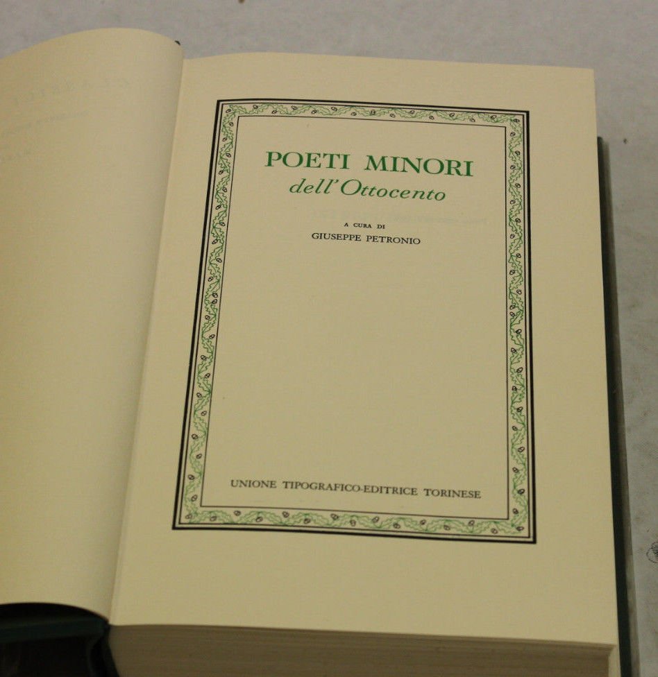 Poeti minori dell'Ottocento - A cura di Giuseppe Petronio - …