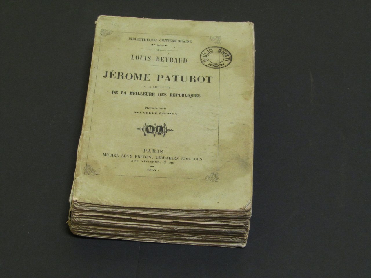 Reybaud Louis. Jérome Paturot. Michel Lévy Frères Libraires-éditeurs. 1855 - …