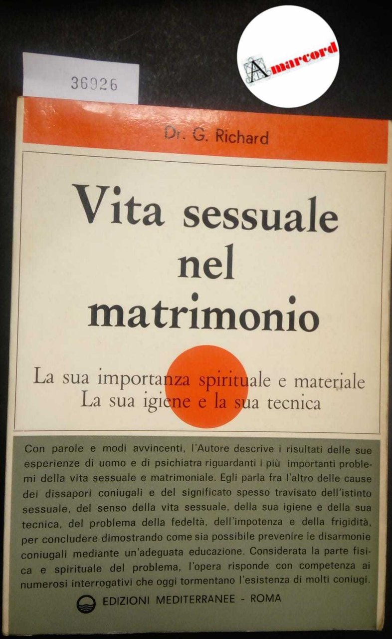Richard G., Vita sessuale nel matrimonio, Mediterranee, 1967 | Immagine principale