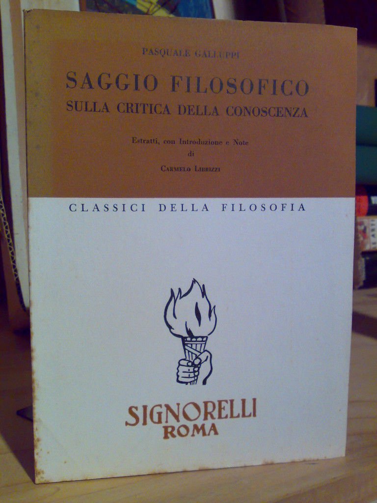 SAGGIO FILOSOFICO SULLA CRITICA DELLA CONOSCENZA - 1970