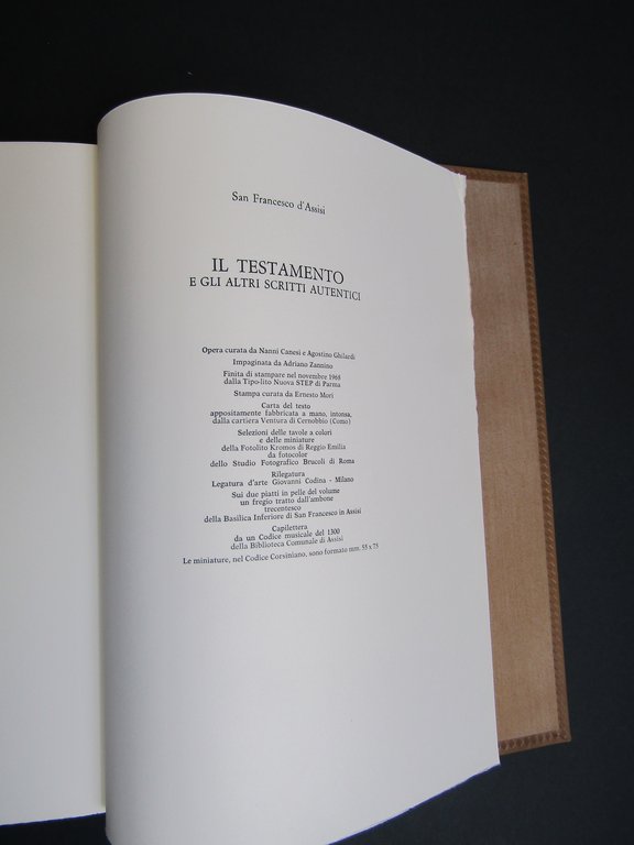 San Francesco d'Assisi. Il testamento e gli altri scritti autentici. …