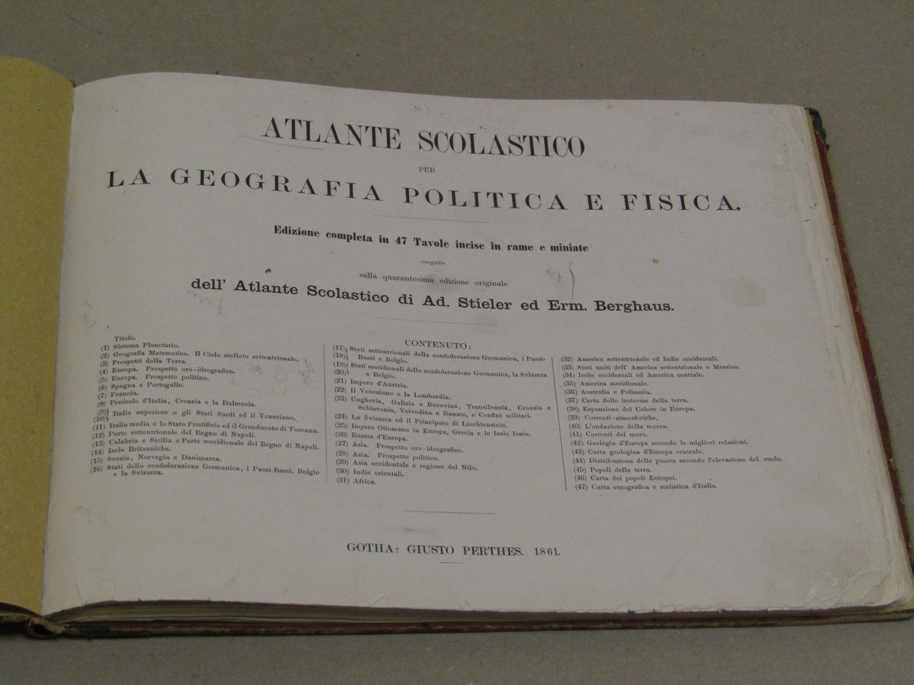 Stieler Adolph e Berghaus Ermann. Atlante scolastico per la geografia …