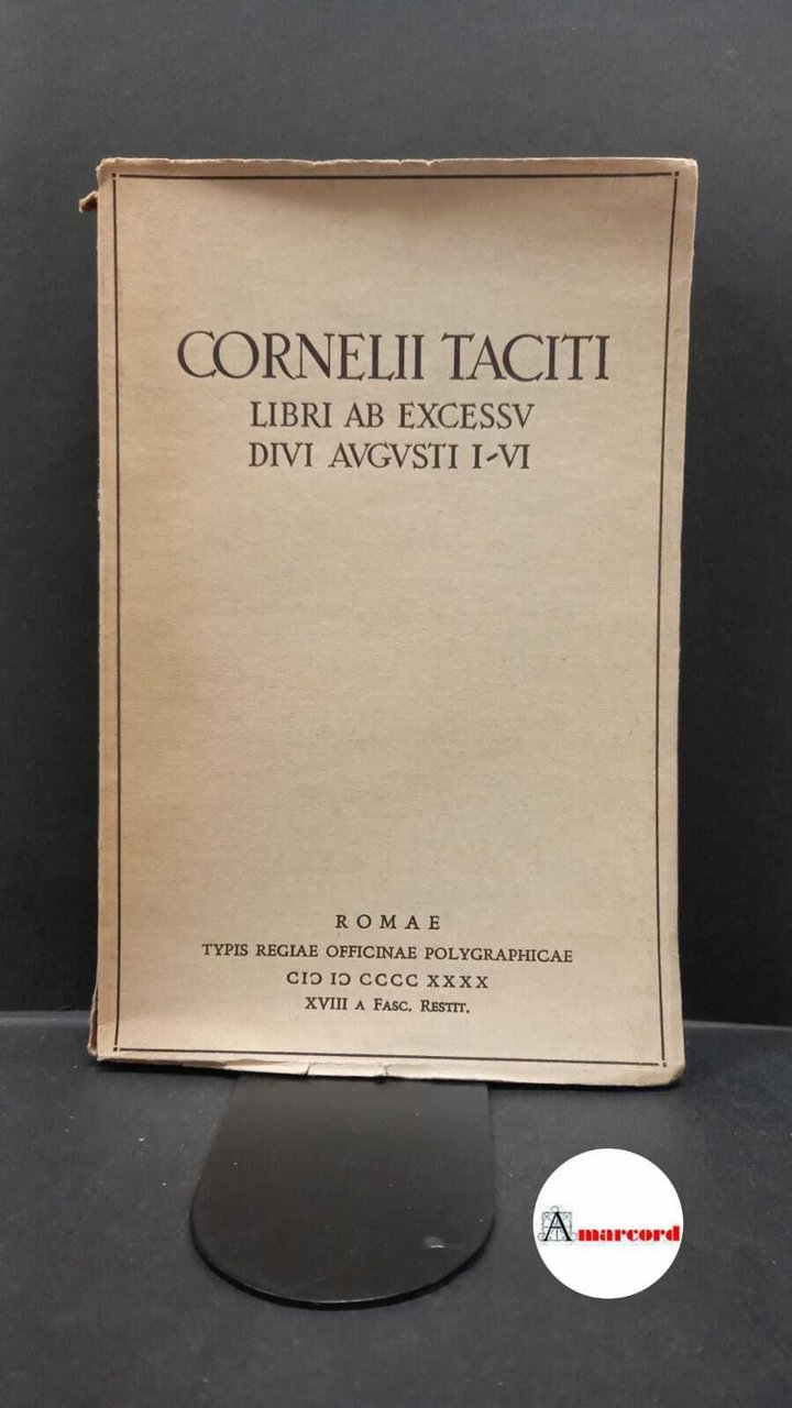 Tacitus, Publius Cornelius. , and Lenchantin de Gubernatis, Massimo. Cornelii …
