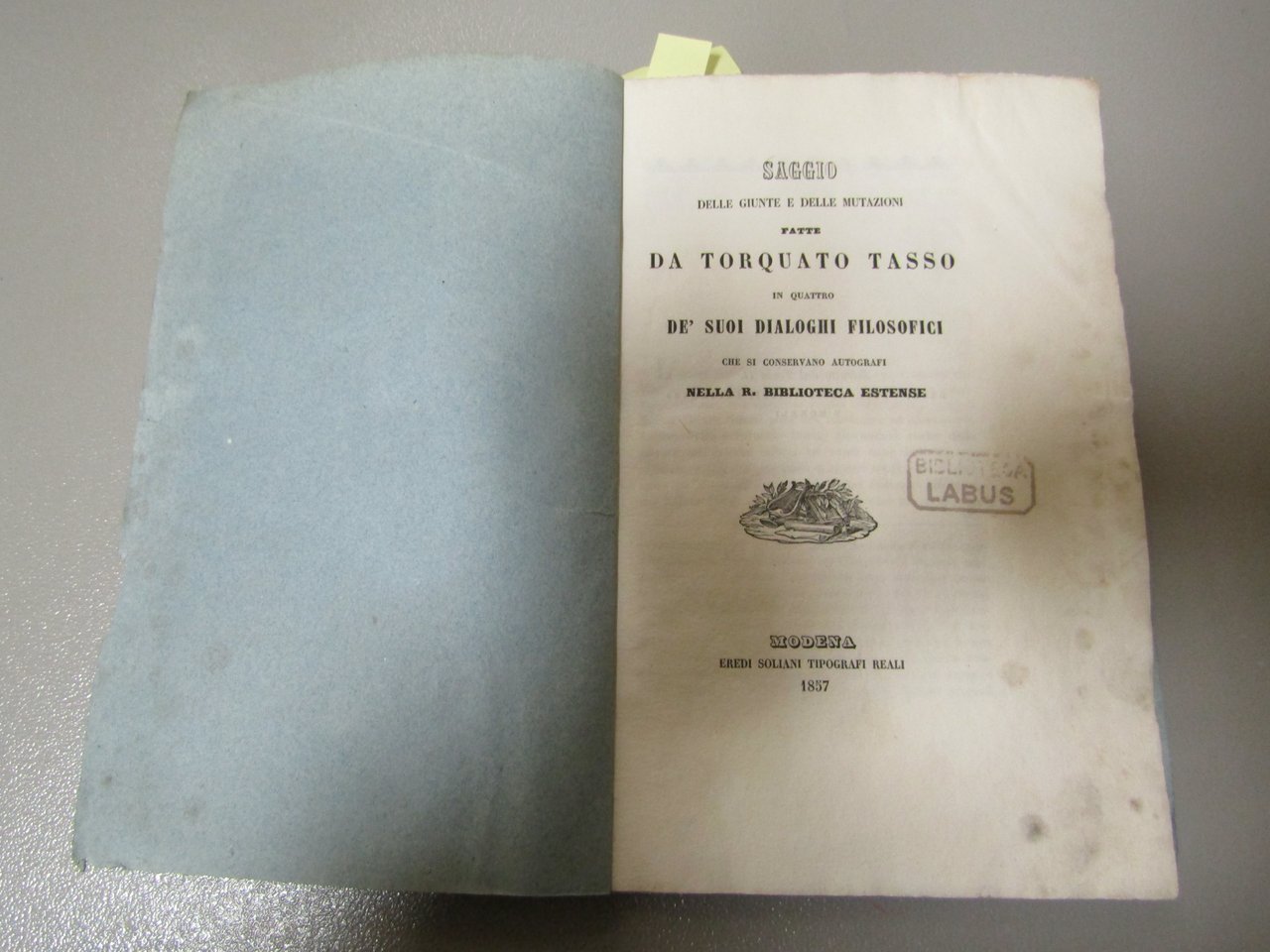Torquato Tasso. Saggio delle giunte e delle mutazioni fatte da …