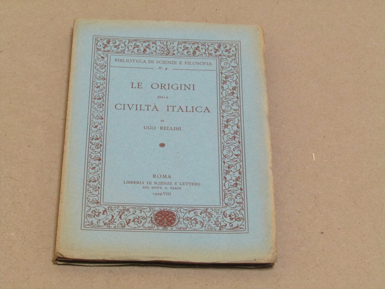 Ugo Rellini. Le origini della civiltà italica