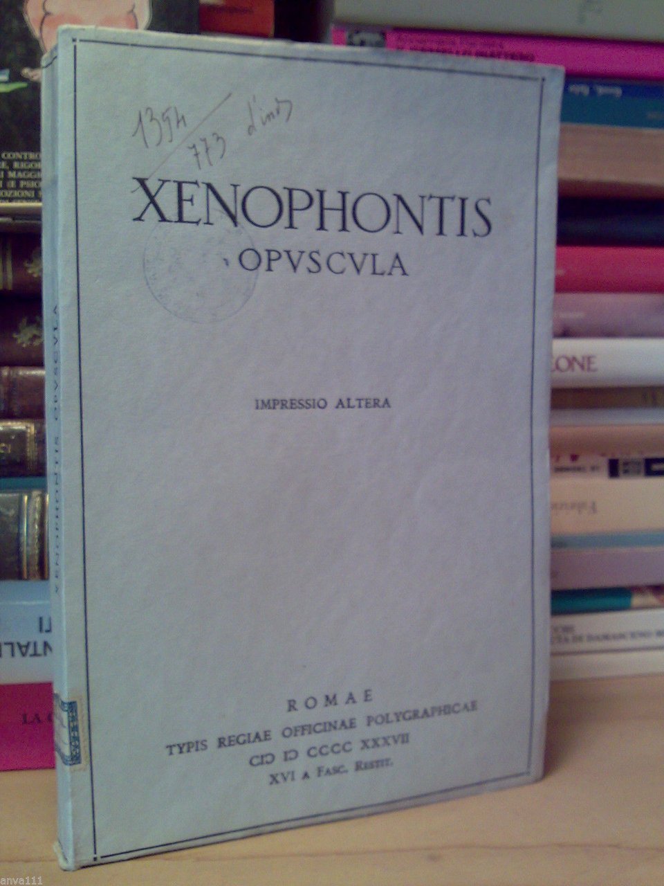 XENOPHONTIS OPUSCULA - Impressio Altera - 1937