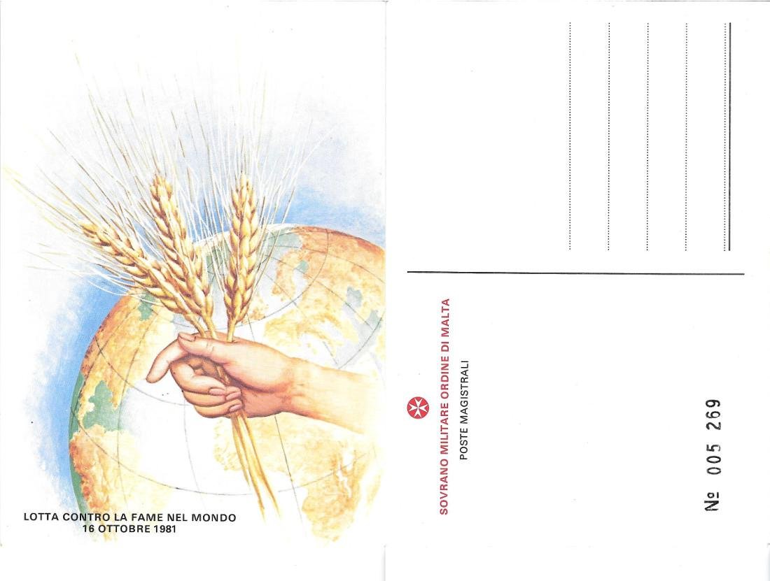 1981. Lotta contro la fame nel mondo. Ordine di Malta. …
