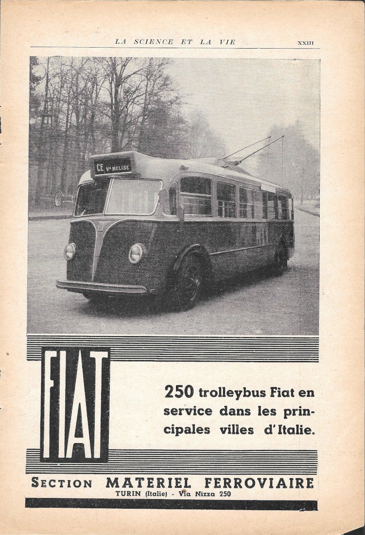 250 trolleybus FIAT en service dans les pricipales ville d'Italie …