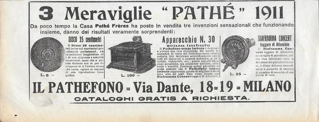 3 meraviglie Pathè 1911. Advertising 1911 | Immagine principale