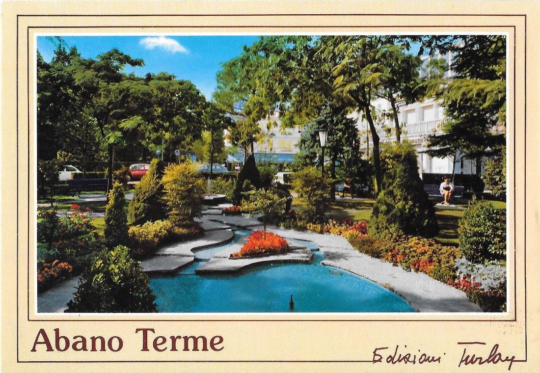 Abano Terme (PD). Giardini delle Terme. Giochi d'acqua. Non viaggiata