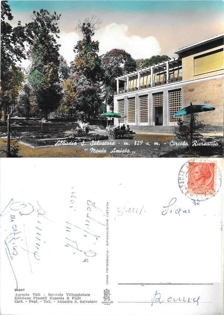 Abbadia S. Salvatore. Circolo Ricreativo Monte Amiata. Alterocca. Viaggiata