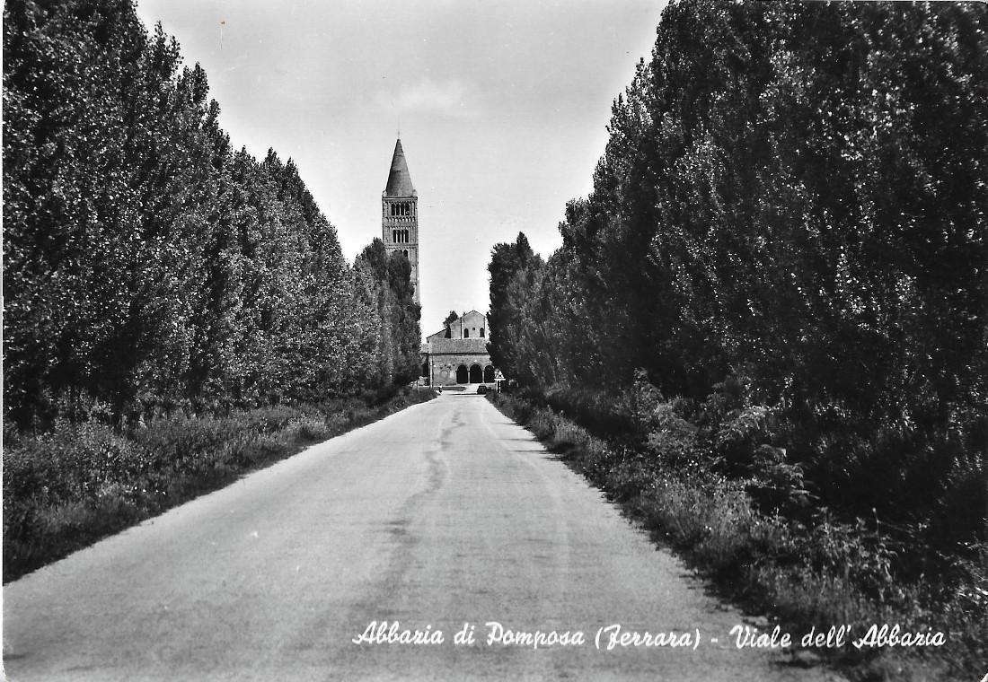 Abbazia di Pomposa (FE). Viale dell'abbazia. Non viaggiata