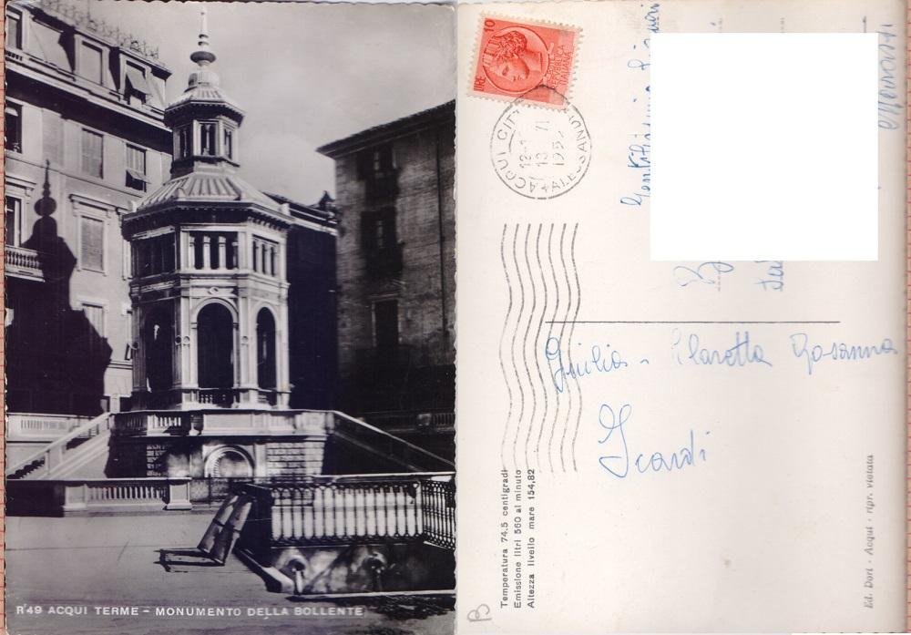 Acqui Terme. Monumento della Bollente. Viaggiata 1953