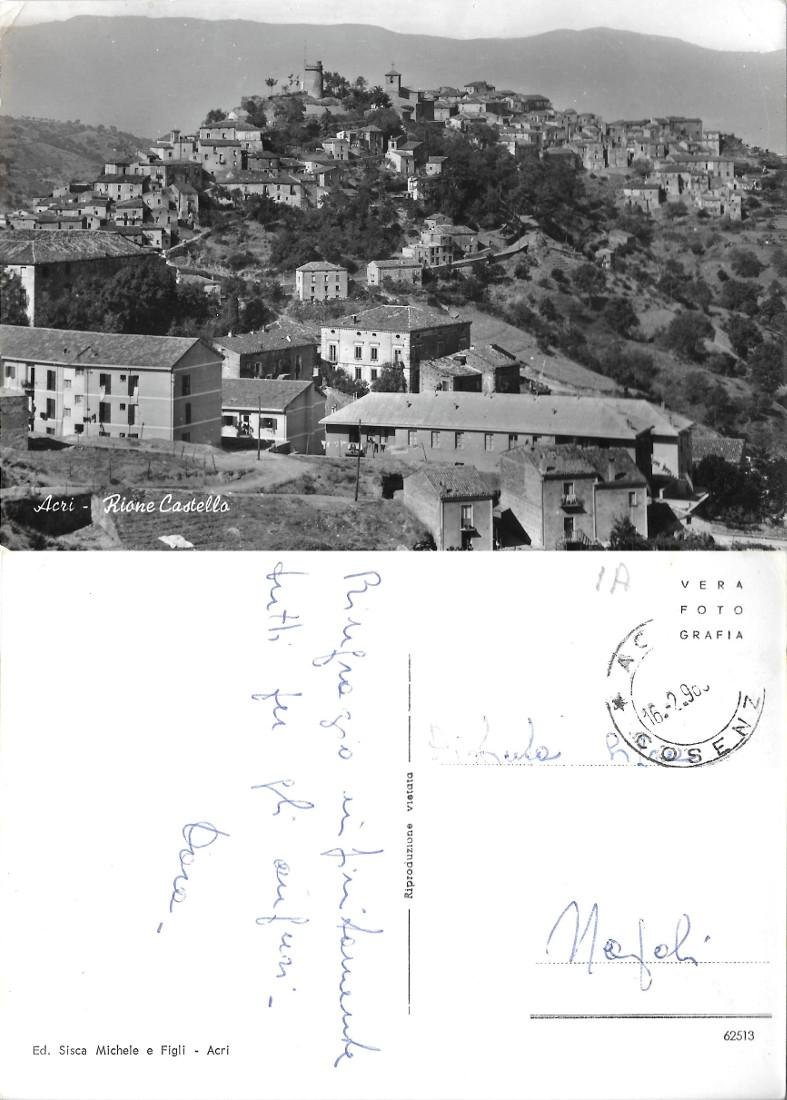 Acri. Rione Castello. Viaggiata 196?
