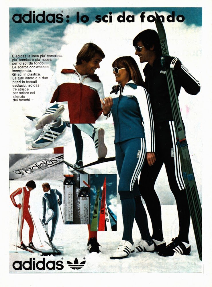 Adidas: lo sci da fondo. Advertising 1977