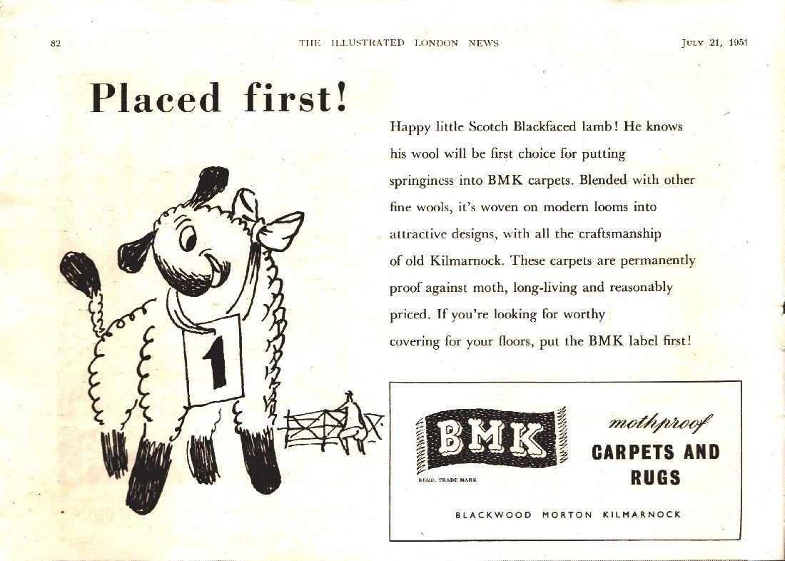 Advertising - BMK Carpets and Rugs - Pubblicità 1951