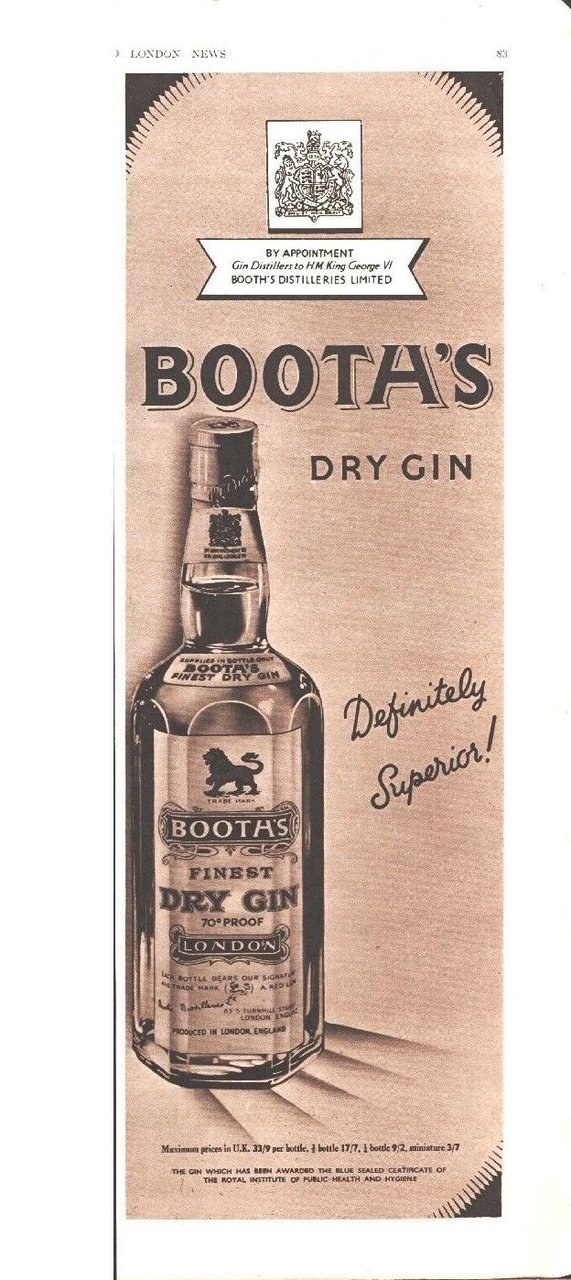 Advertising - Booth's Dry Gin - Pubblicità 1951