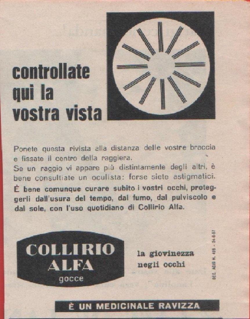 Advertising - Colliro alfa (Ravizza) - Pubblicità 1957